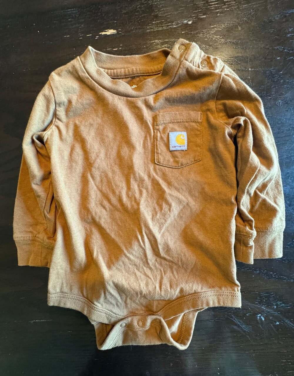 Carhartt Long Sleeve Bodysuit Size 12M Brown